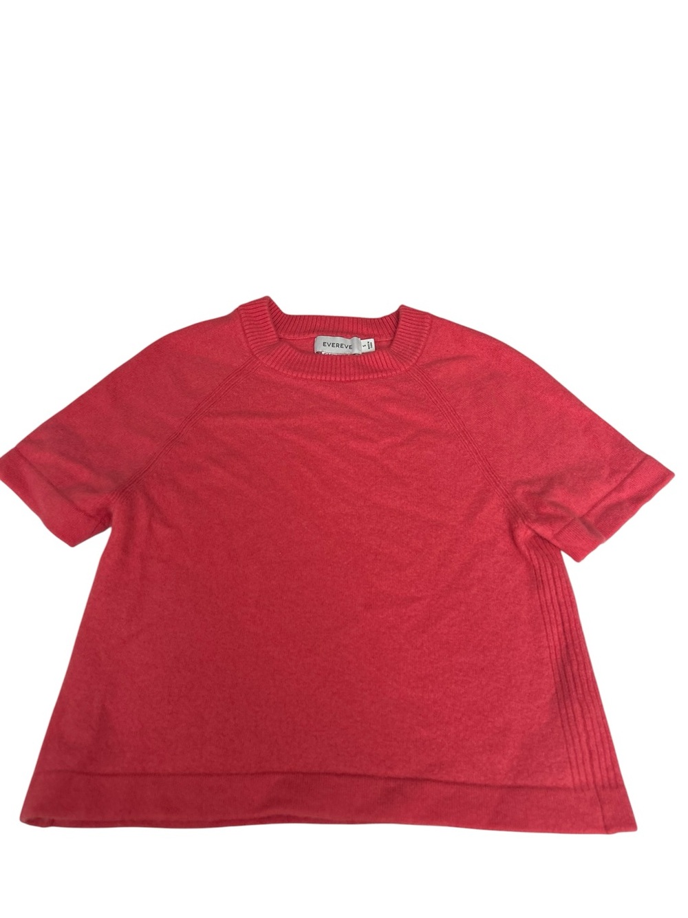 Evereve 100% Cashmere Short Sleeve Sweater Coral Pink Size S EVE25OCT-01-SS-A